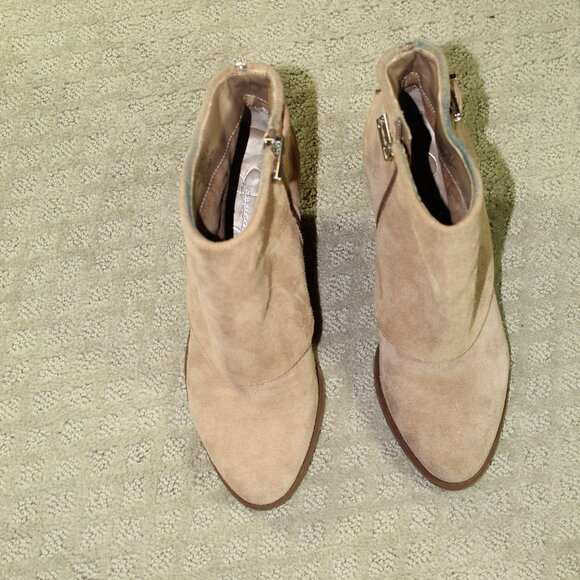 Jessica Simpson Cassley Women Size 6.5M Brown Taupe Leather Ankle Boots - Picture 2 of 6
